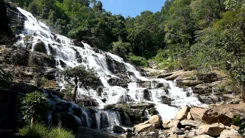 Mae Ya waterfall Stock Footage 127856448