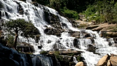 Mae Ya waterfall Stock Footage 127856934
