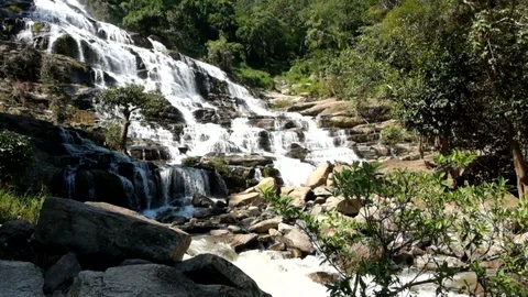 Mae Ya waterfall Stock Footage 127857270