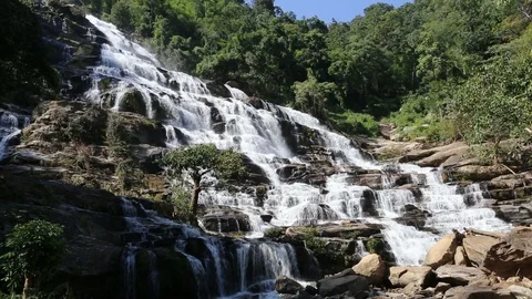 Mae Ya waterfall Stock Footage 127857696