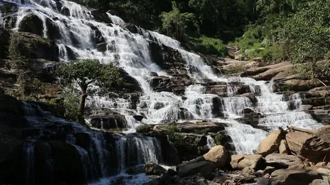 Mae Ya waterfall Stock Footage 127857748