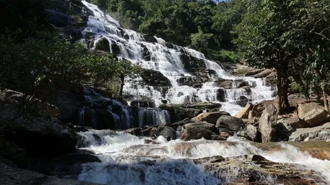 Mae Ya waterfall Stock Footage 127857897