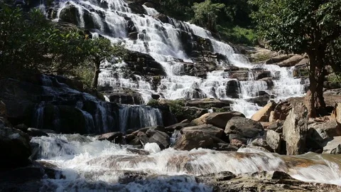 Mae Ya waterfall Stock Footage 127857930