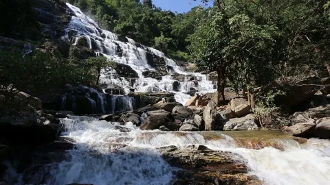 Mae Ya waterfall Stock Footage 127857949