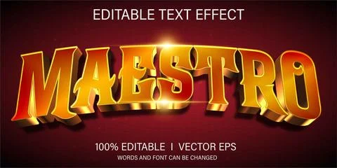 Maestro vector text effect with modern style design Stock Illustration