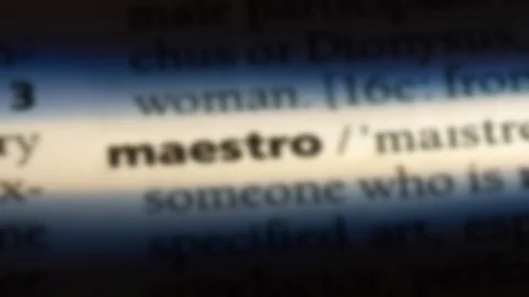 Maestro word in a dictionary. Stock Footage 99563180