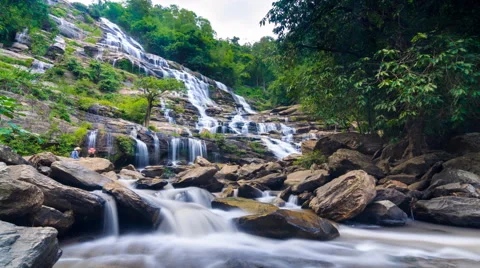 MAEYA Waterfall Famous Cascade Of Chiangmai, Thailand Stock Footage 45673781