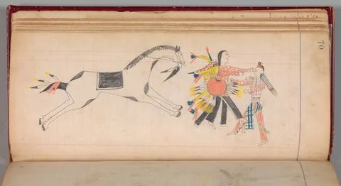 Maffet Ledger: Drawing ca. 187481 Southern and Northern Cheyenne. Maffet Le.. Stock Illustration
