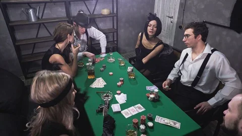 Mafia Company Playing Poker Stock Video Pond5