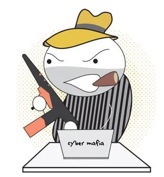 Mafia computer Illustrazione stock