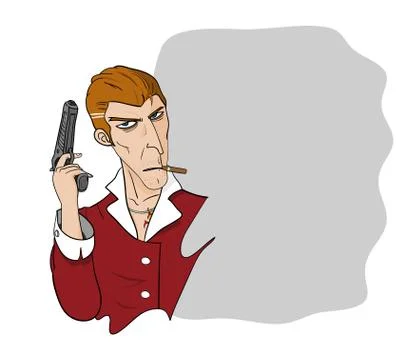 Mafia With A Gun Illustrazione stock
