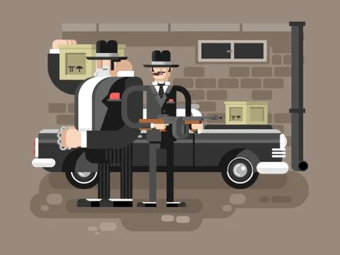 Mafia man character Stock Illustration