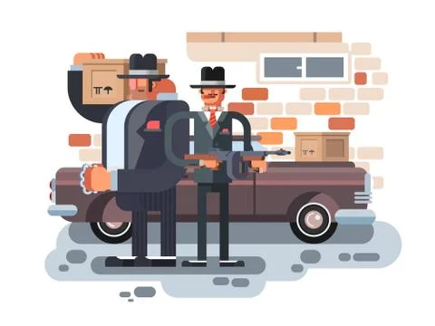 Mafia man character Stock Illustration