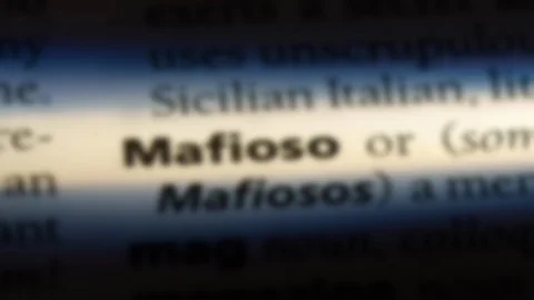 Mafioso word in a dictionary. Stock Footage 99563190