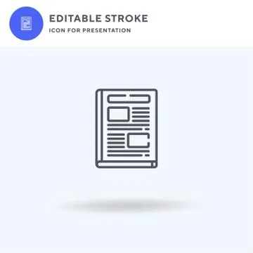 Magazine icon vector, filled flat sign, solid pictogram isolated on white, logo Illustrazione stock
