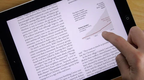 Magazine Reading On Tablet Stock Footage 36644032