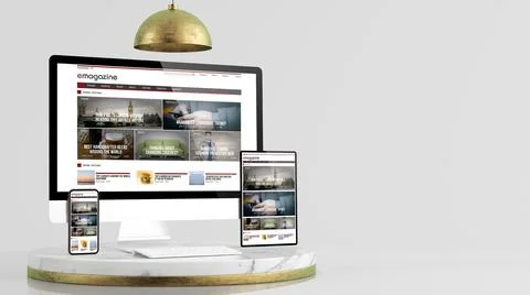 Magazine responsive website Stock Illustration