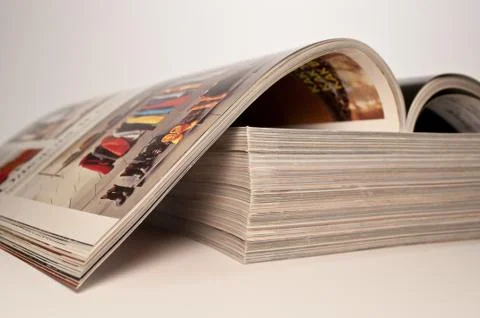 Magazine on a stack of magazines Stock Photos