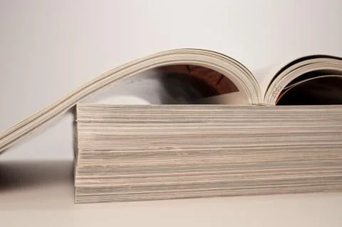 Magazine on a stack of magazines Stock Photos