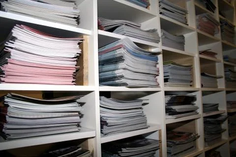 Magazine stacks Stock Photos