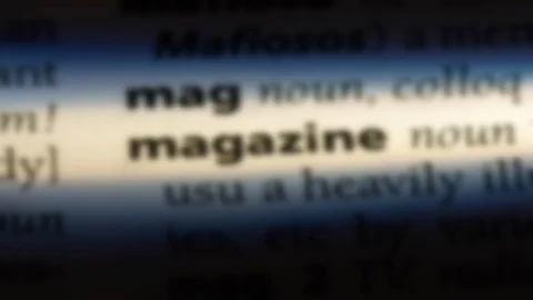 Magazine word in a dictionary. Stock Footage 99563188
