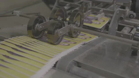 Magazines go on the conveyor Stock Footage 133912561