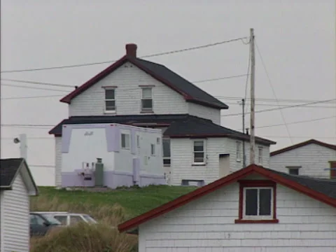 Magdalen Islands an agglomeration of houses Stock Footage 142156188