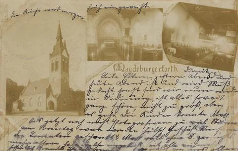 Magdeburgerforth view around 1910 digital reproduction of a historical postcard Ilustração Stock