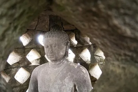 Magelang, Central Java, Indonesia, 2017, Stupa of Borobudur Stone Temple Indo Stock Photos