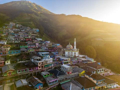 Magelang Regency, Central Java, Indonesia. Highest Village on Mount Sumbing.. Stock Photos