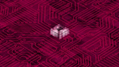 Magenta 3d Computer chip AI Computer processor Mother board circuit background Stock Footage 272484061