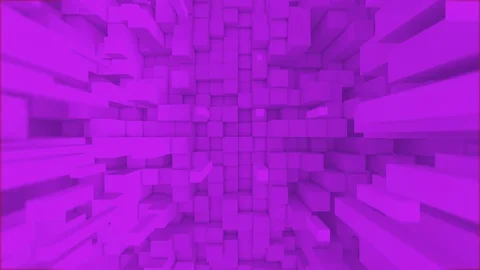 Magenta Abstract Background. Loop video of tunnel of magenta walls of cubes Stock Footage 123305997