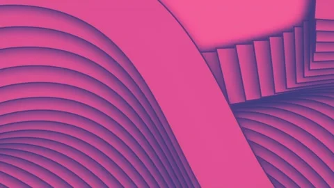 Magenta and Blue 3D Abstract Kinetic Wave Pattern Loop Stock Footage 346628746