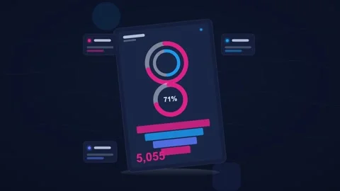 Magenta and blue analytics dashboard flat design loop Stock Footage 342629092