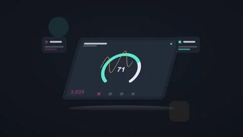 Magenta and teal analytics dashboard flat design loop Stock Footage 342629083