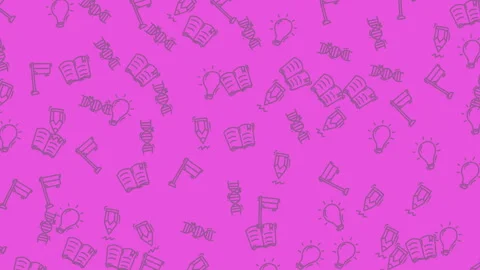 Magenta background with gray icons, objects representation suitable for graphic  Stockbeeldmateriaal 334517080