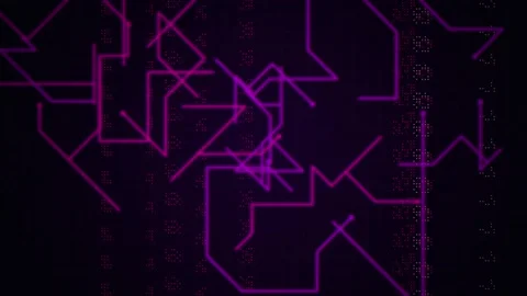 Magenta circuit board glowing lines seamless loop motion background Stock Footage 344927574