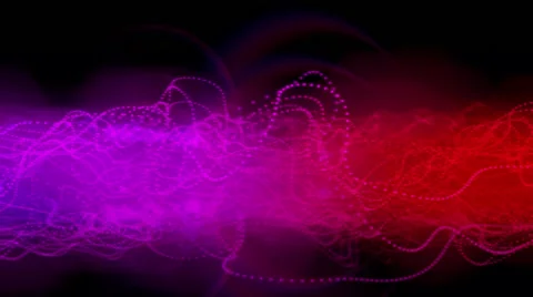 Magenta cloud of dots fluctuate on black, 3D animation, seamless Stock Footage 64997922