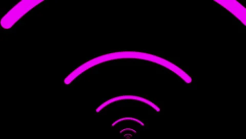Magenta concentric arcs on black background abstract pattern Video stock 318054106