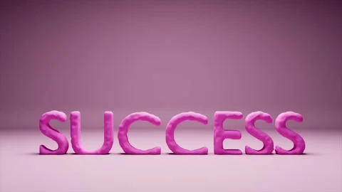 Magenta Dissolving Typography: Success Visualization, Ephemeral Concept Stock Footage 311122132