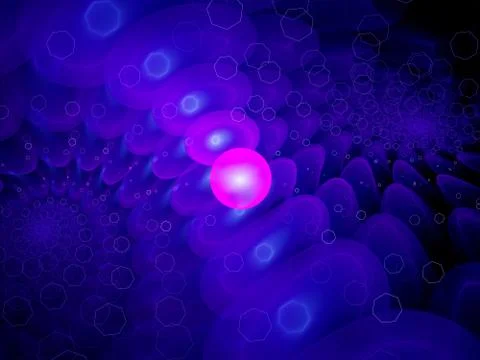 Magenta dot with heptagon elements 库存插图