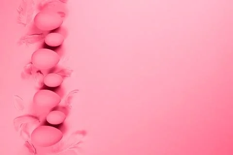 Magenta Easter eggs on a purple background Stock Photos