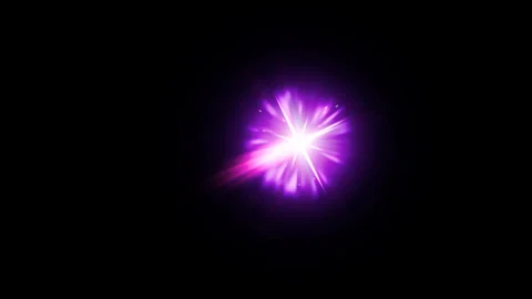 Magenta energy hit effect on black background Stock Footage 318428366
