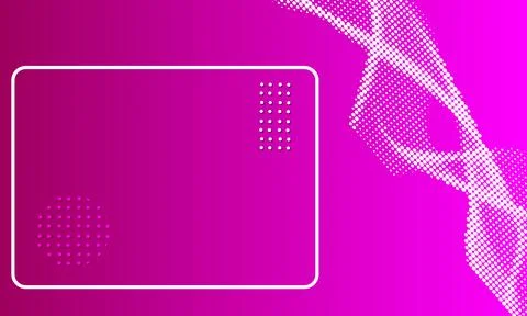 Magenta Geometric Halftone Background with Frame Stock Illustration