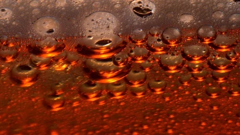 Magenta gold bubbles in the appetizing drink Stock Footage 119944416