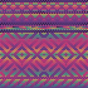 Magenta Gradient Colors Pattern of Christmas Knitting イラスト素材