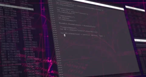 Magenta grid drifting panel sliding and IDs scrolling while editor loading 스톡 동영상 315576350