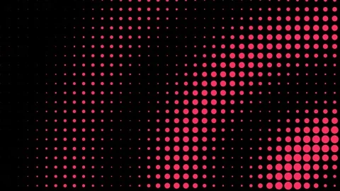 Magenta Halftone Dots Flowing and Pulsing in Digital Waves Video stock 343183777
