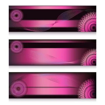 Magenta headers set in three choice Stock Illustration