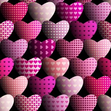 Magenta hearts pattern イラスト素材